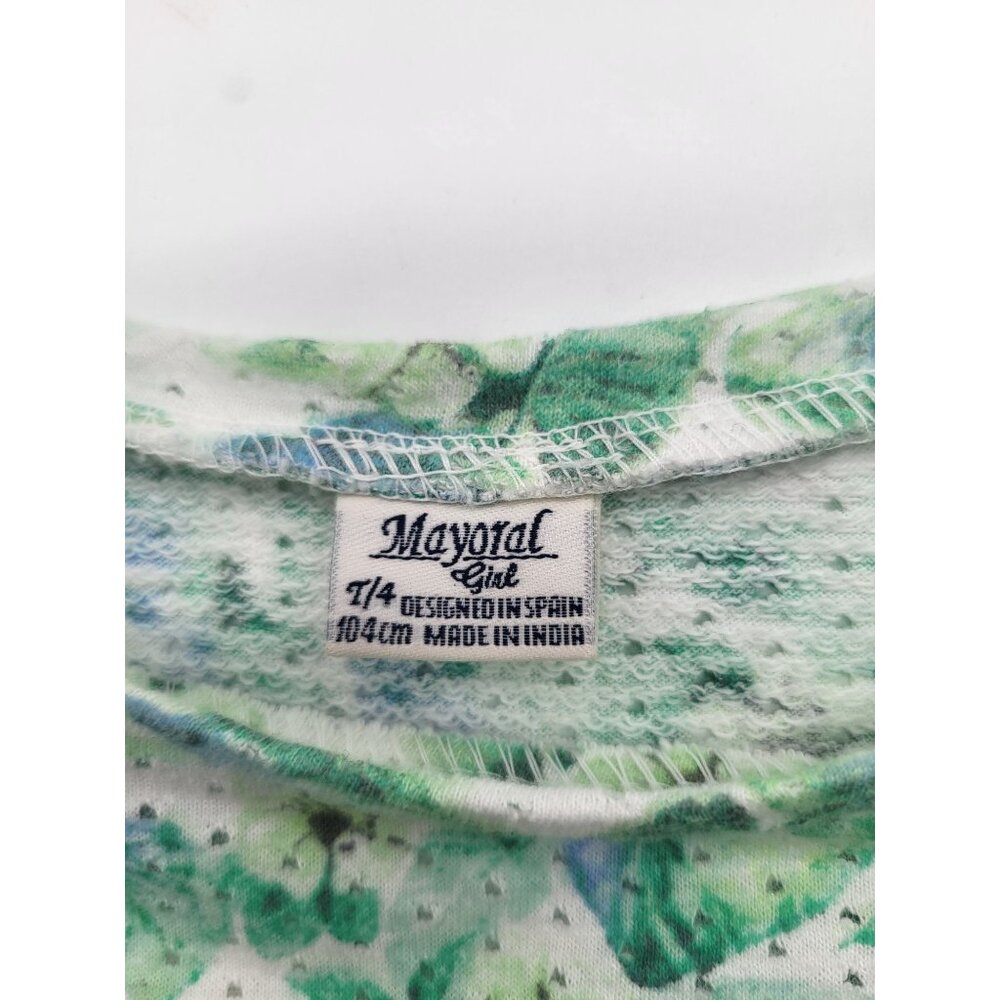 Mayoral Girls Long Sleeve Floral Leaf Print Mesh Shirt Top 4T Holidays Team 27 - Picture 3 of 10